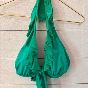 Kenneth Cole Reaction Green Ruffled 3 piece swim suit